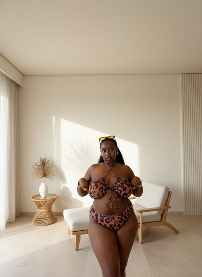 Coral bikini swimsuit